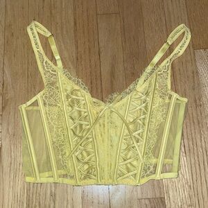 Victoria Secret Yellow Corset top. Size Medium with tag